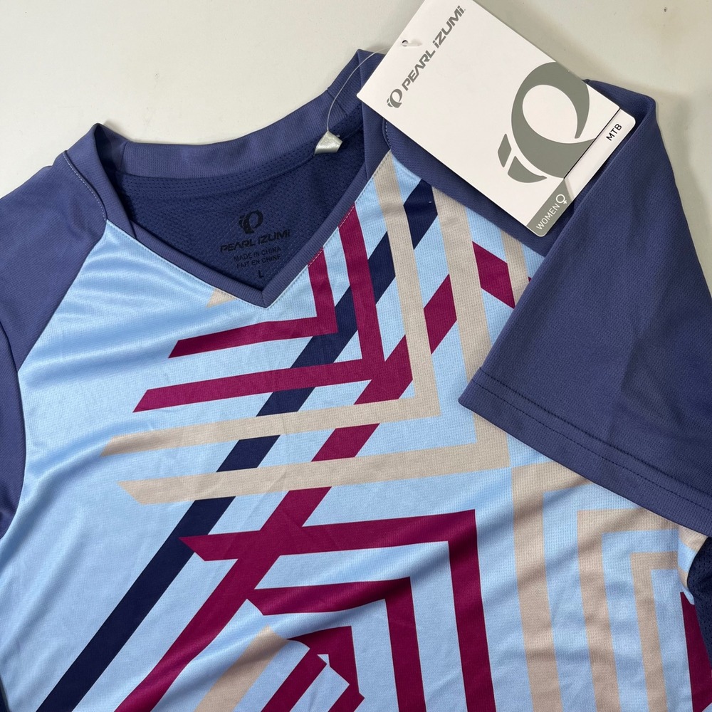 New Pearl Izumi Launch Jersey Womens Large Blue MTB Cycling Performance Wicking